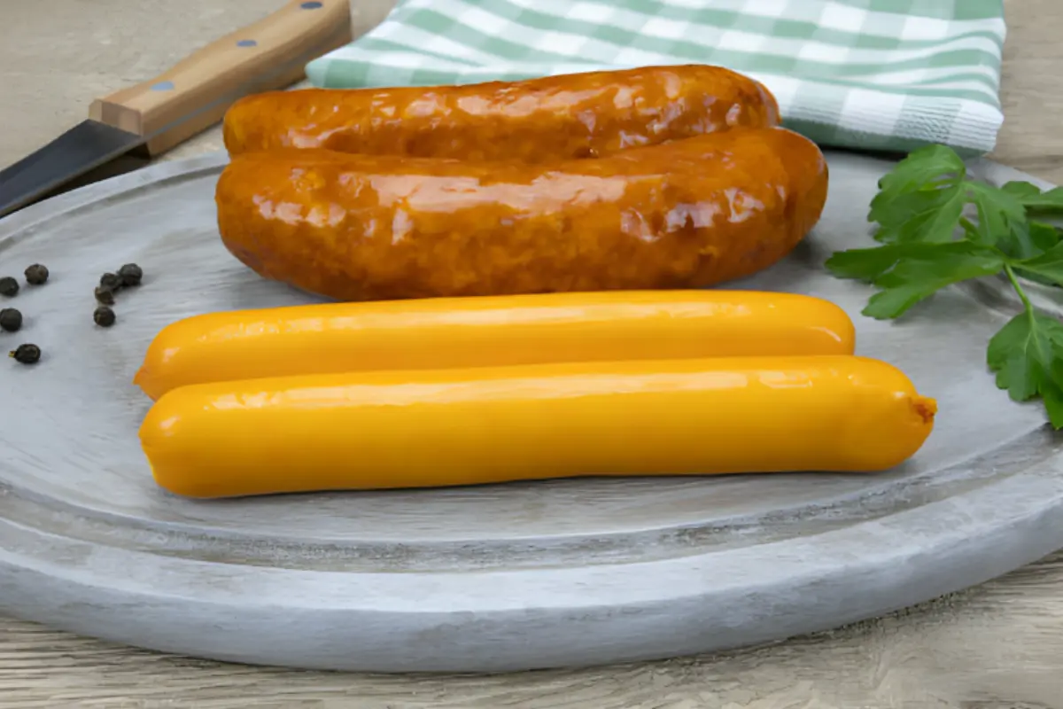 Elegant serving suggestion for kielbasa paired with accompaniments on a dining table