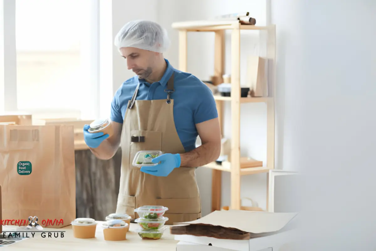 Chef inspecting food quality and safety in commercial kitchen