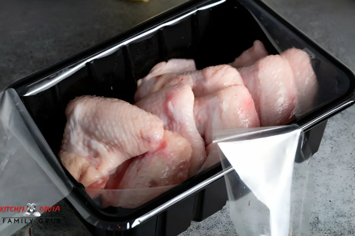 Preparing frozen chicken for sous vide cooking in vacuum seal bag