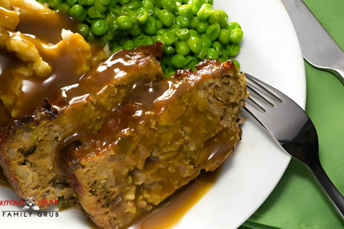 Smoked meatloaf paired with a variety of side dishes