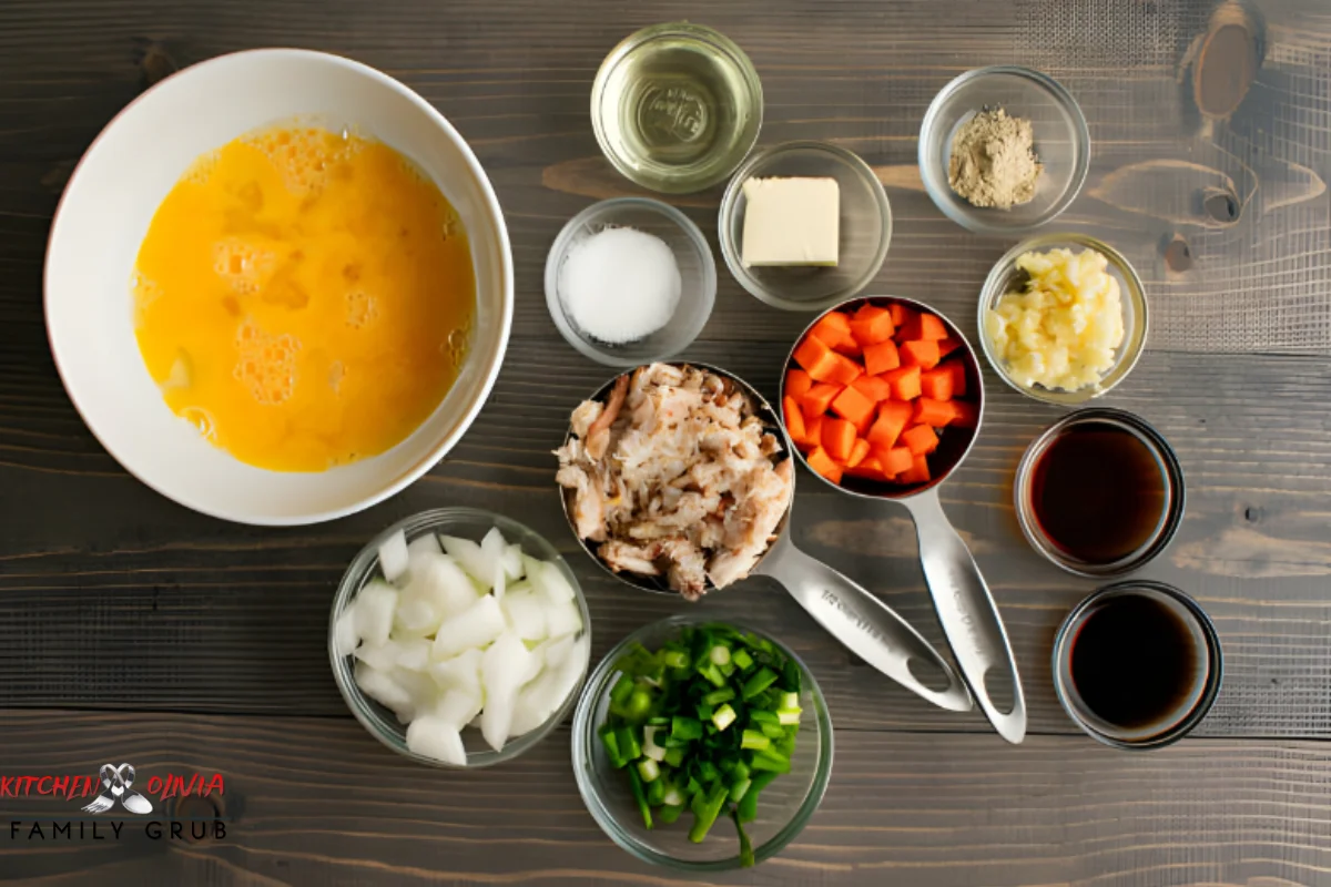 Ingredients of Onion Soup Mix Spread on a Wooden Kitchen Table