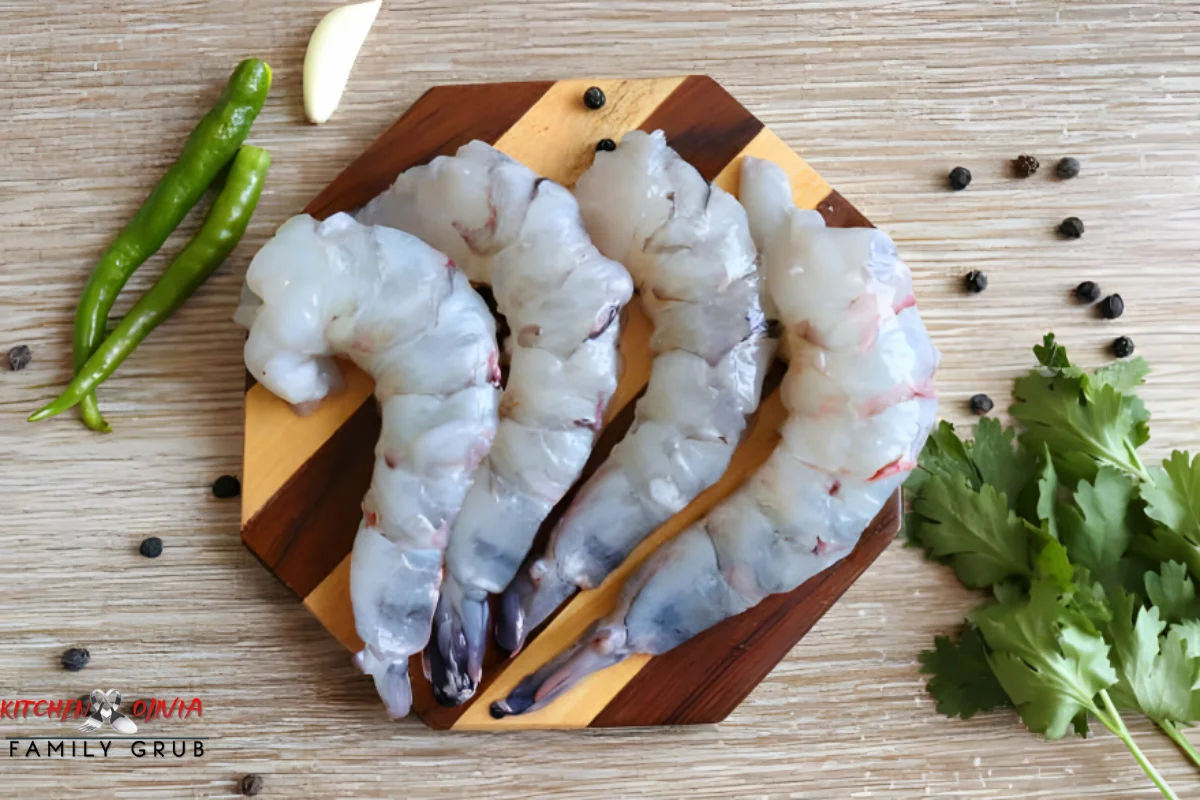 Fresh shrimp on a bed of greens for a delicious salad