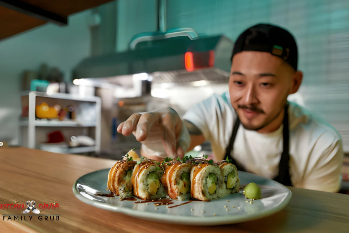 Chef sprinkling seasoning on a dish for enhanced flavor